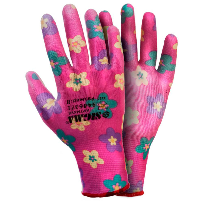 SIGMA Перчатки с ПУ покрытием (красные, манжет) (9446321)