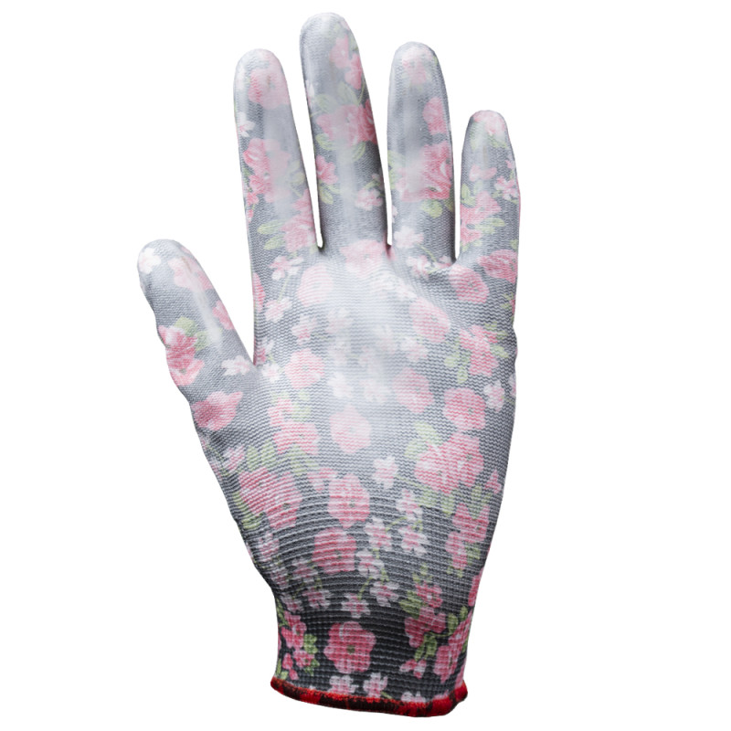 SIGMA Перчатки трикотажные с частичным ПУ покрытием р7 (черные, манжет) (9446481)