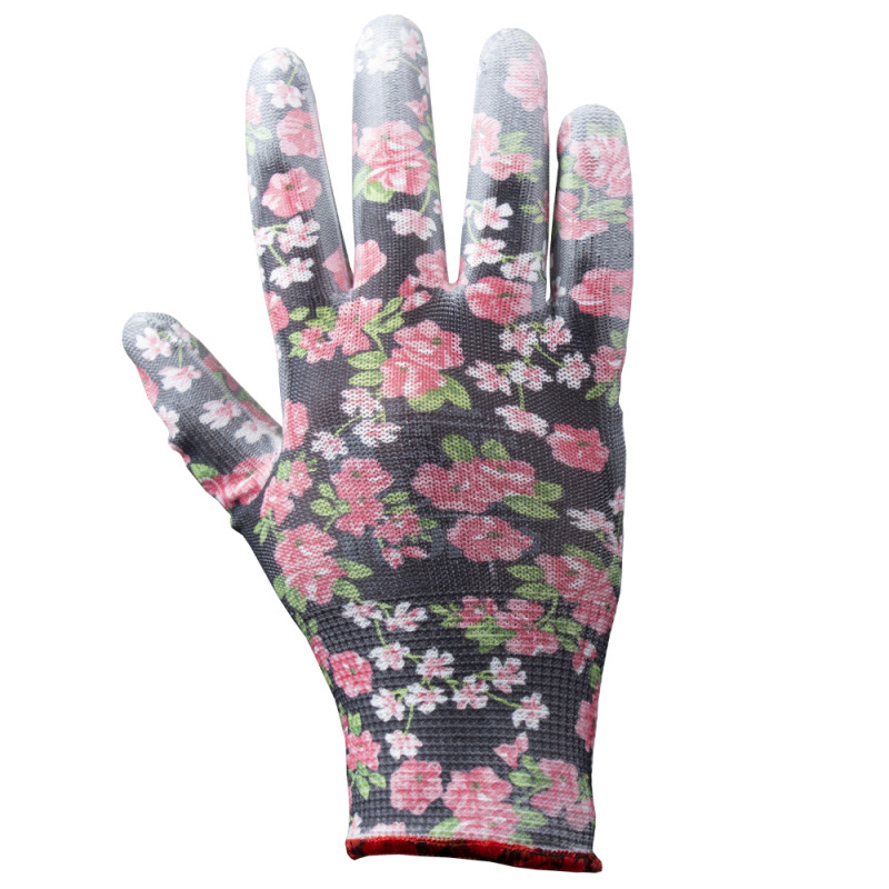 SIGMA Перчатки трикотажные с частичным ПУ покрытием р7 (черные, манжет) (9446481)