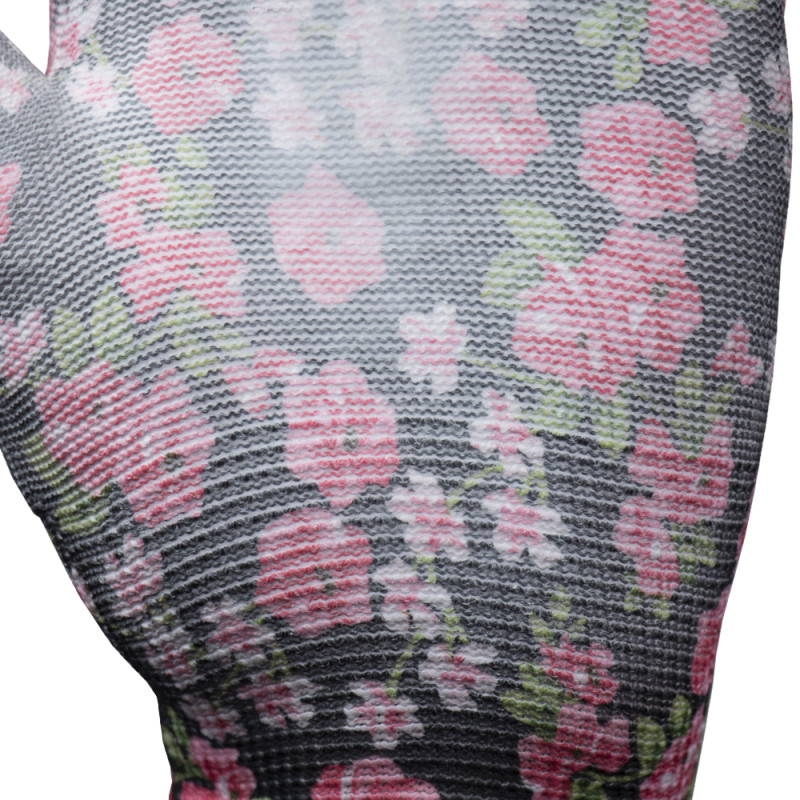 SIGMA Перчатки трикотажные с частичным ПУ покрытием р7 (черные, манжет) (9446481)