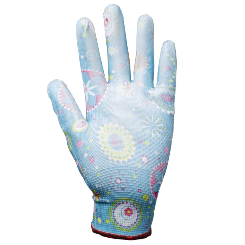 SIGMA Перчатки трикотажные с частичным ПУ покрытием р7 (синий, манжет) (9446541)