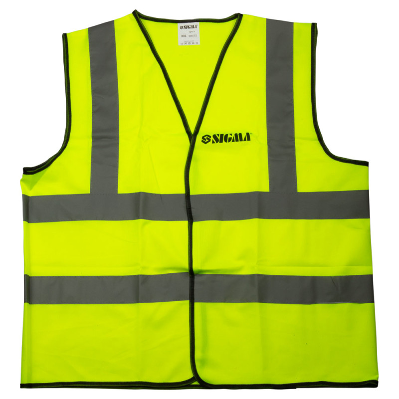SIGMA Сигнальный жилет зеленый 4 с/о полосы XXL (9451311)