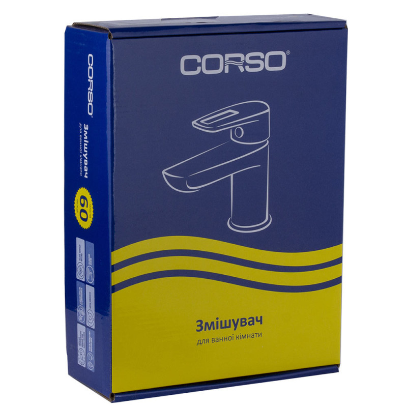 Corso Змішувач LUGANO Ø26 для раковини литий на шпильці (CH-2A147C) (9620000)