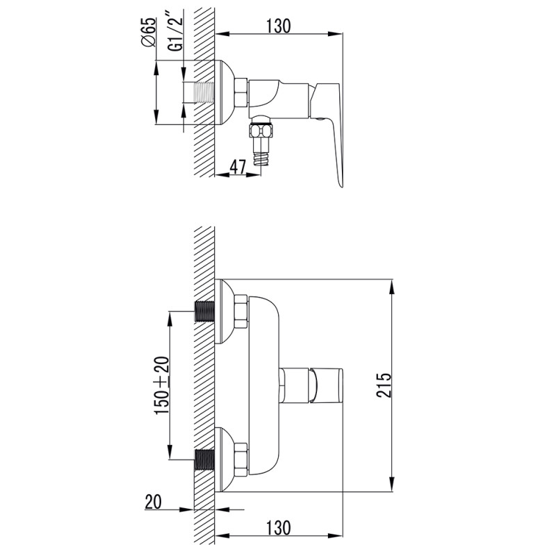 Corso Змішувач LUGANO Ø25 для душа 9620300 (CH-1D147C)