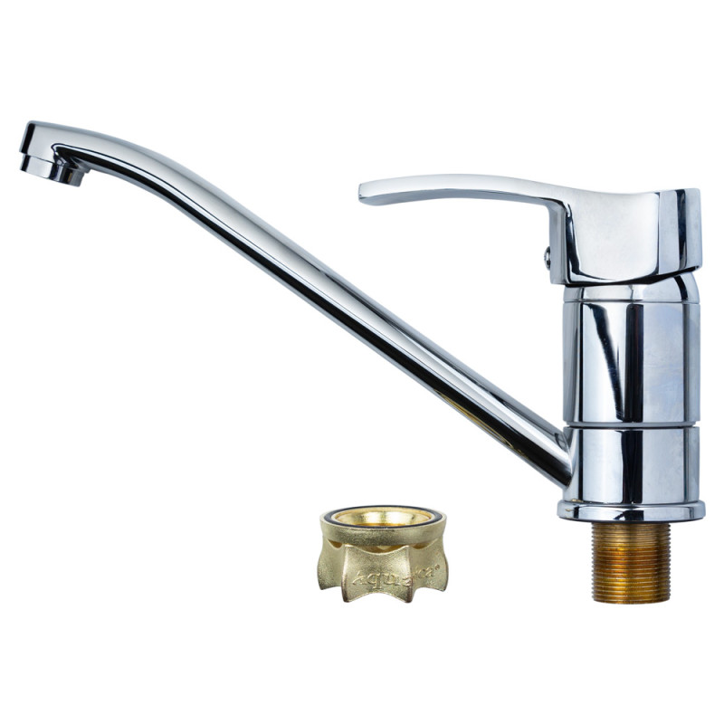 AQUATICA Змішувач MD Ø40 для кухні гусак прямий 250мм на гайці MD-1B241C (9712110)