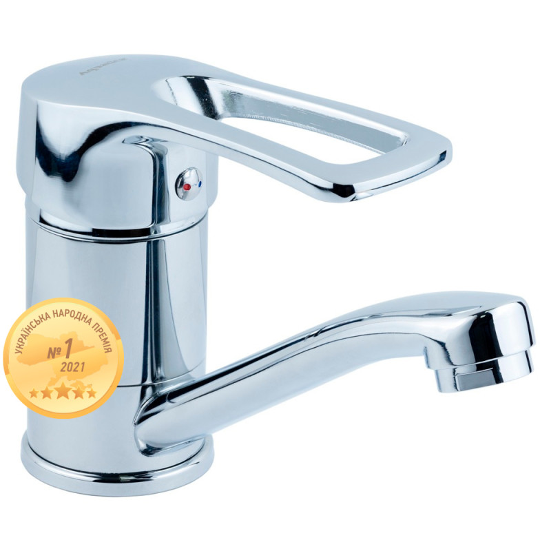 AQUATICA Змішувач MD Ø40 для кухні гусак прямий 150мм на шпильці MD-2B144C (9712120)