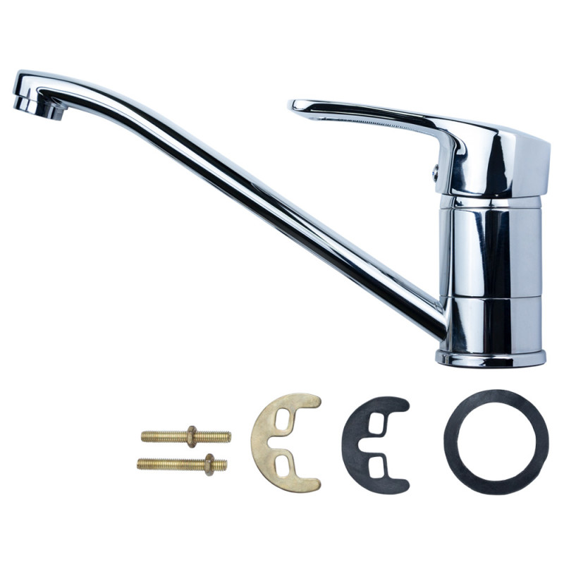 AQUATICA Змішувач MD Ø40 для кухні гусак прямий 250мм на шпильці MD-2B244C (9712130)