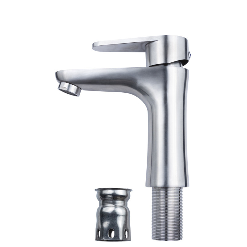 AQUATICA Змішувач HT Ø35 для раковини литий на гайці SS HT-1A171P (9719001)