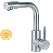 AQUATICA Змішувач KT Ø35 для раковини Г-гусак на гайці SS KT-1A370P (9722021)