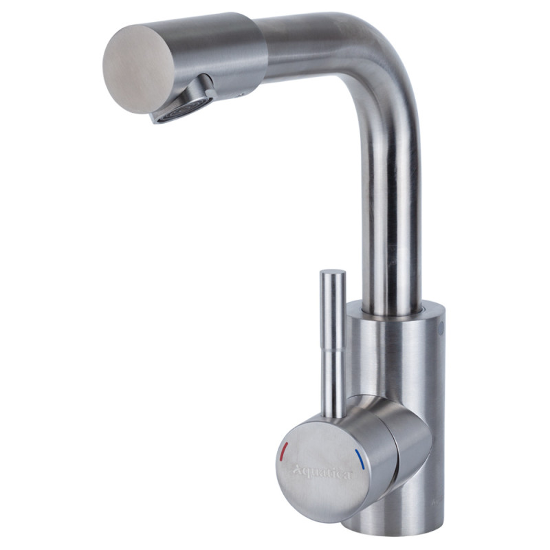 AQUATICA Змішувач KT Ø35 для раковини Г-гусак на гайці SS KT-1A370P (9722021)