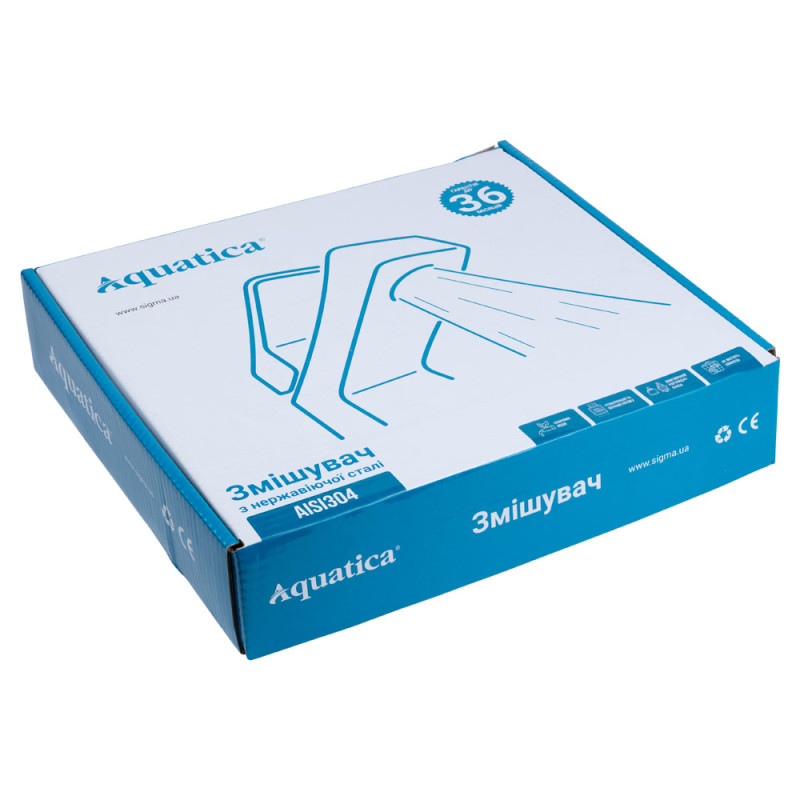 AQUATICA Змішувач KT Ø35 для кухні гусак вухо на гайці SS KT-4B170P (9722101)