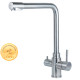 AQUATICA Змішувач KT Ø35 для кухні гусак з виходом для питної води на гайці SS KT-4B770P (9722121)