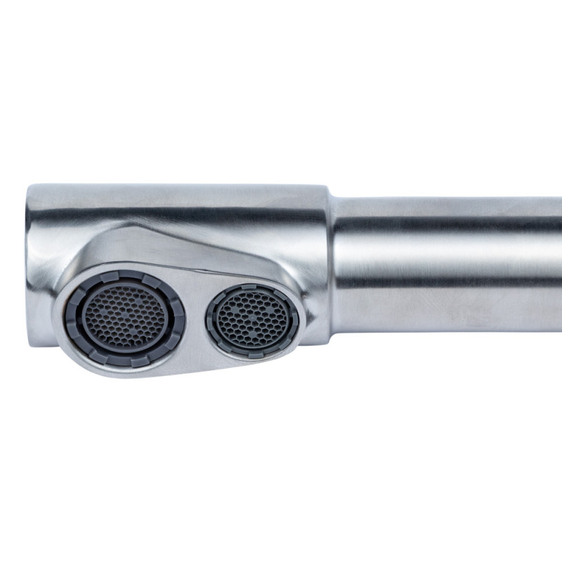 AQUATICA Змішувач KT Ø35 для кухні гусак з виходом для питної води на гайці SS KT-4B770P (9722121)