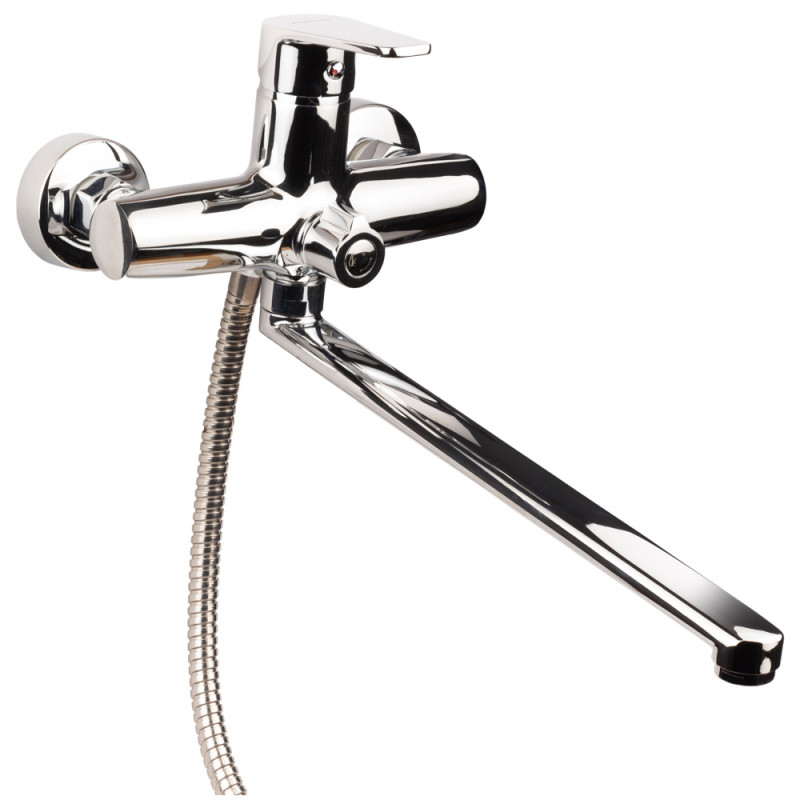 AQUATICA Змішувач s30 Ø35 для ванни излив прямий 350мм дивертор вбудований картриджний (9730220)