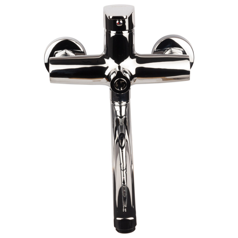 AQUATICA Змішувач s30 Ø35 для ванни излив прямий 350мм дивертор вбудований картриджний (9730220)