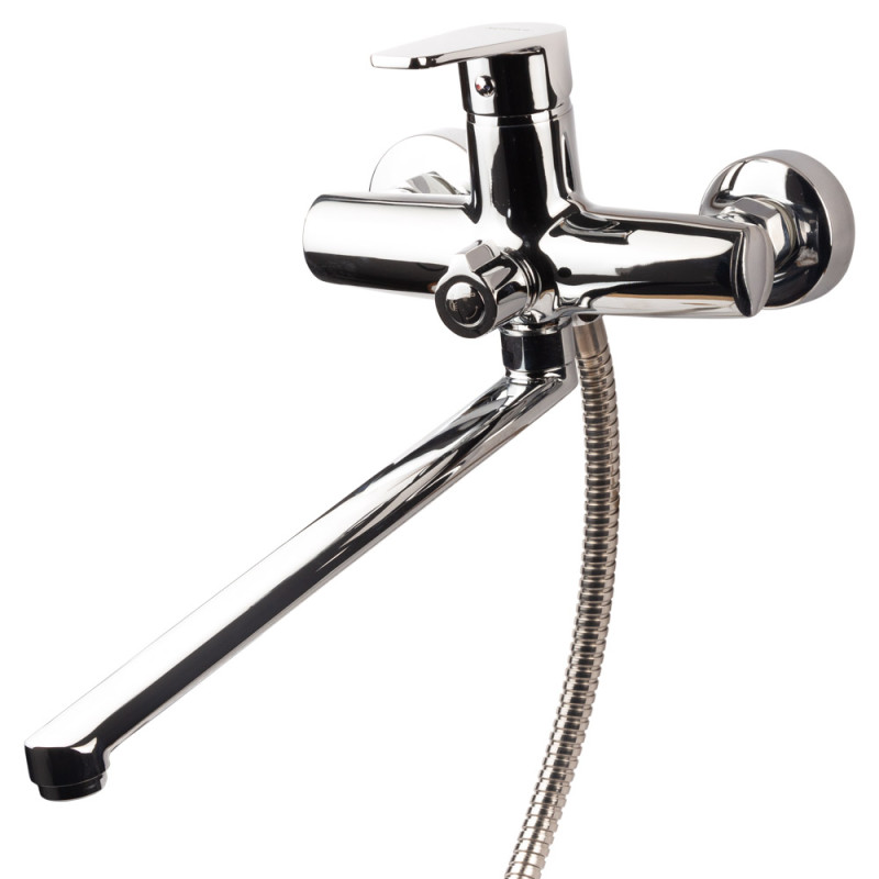 AQUATICA Змішувач s30 Ø35 для ванни излив прямий 350мм дивертор вбудований картриджний (9730220)