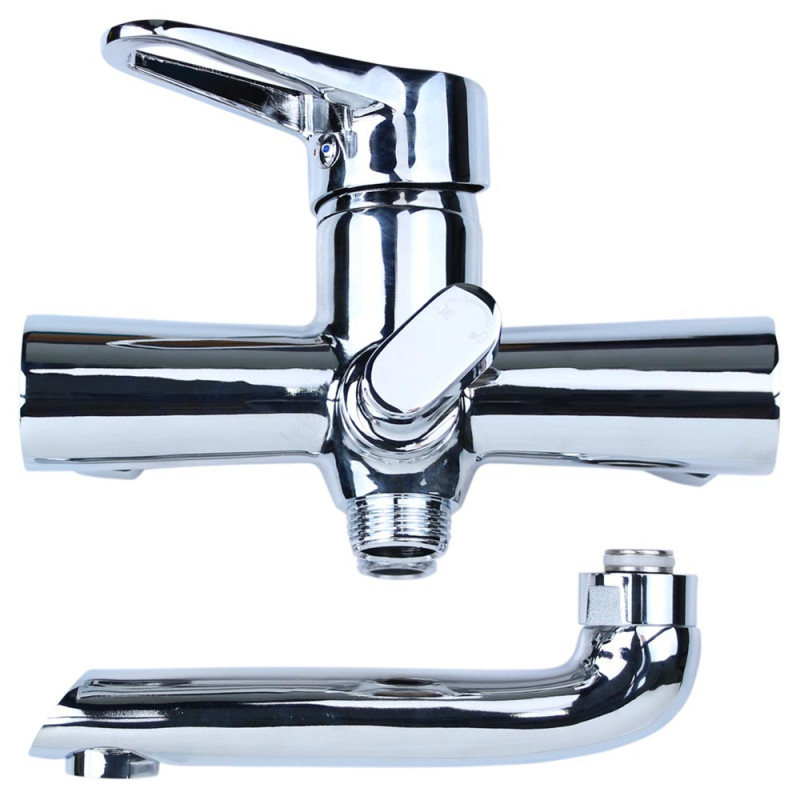 AQUATICA Змішувач HK Ø35 для ванни гусак прямий 150мм дивертор вбудований картріджний HK-2C130C (9732210)