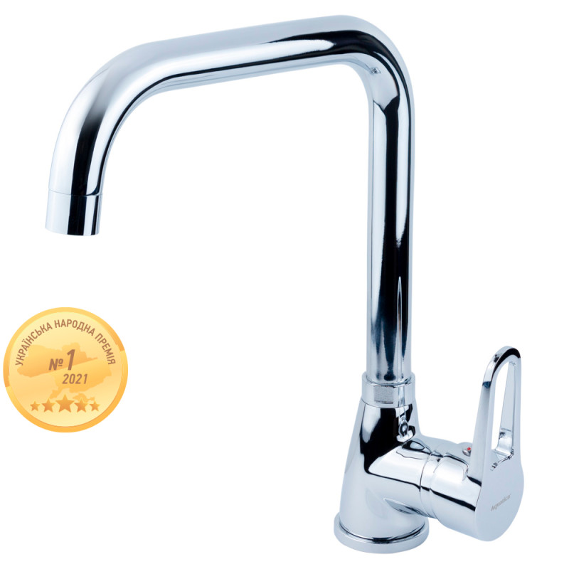 AQUATICA Змішувач HL Ø35 для кухні Г-гусак на гайці HL-4B230C (9734110)
