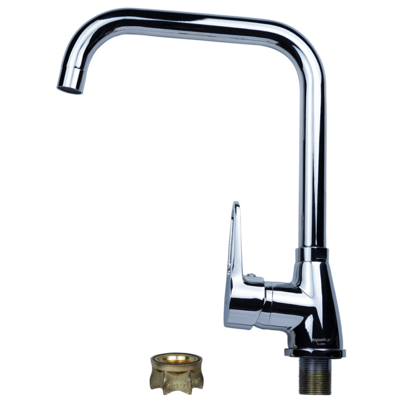 AQUATICA Змішувач HL Ø35 для кухні Г-гусак на гайці HL-4B230C (9734110)
