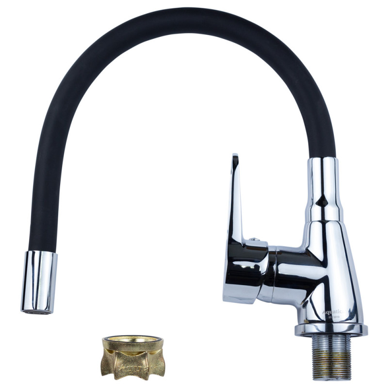 AQUATICA Змішувач HL Ø35 для кухні гусак силіконовий на гайці HL-4B530C (9734120)