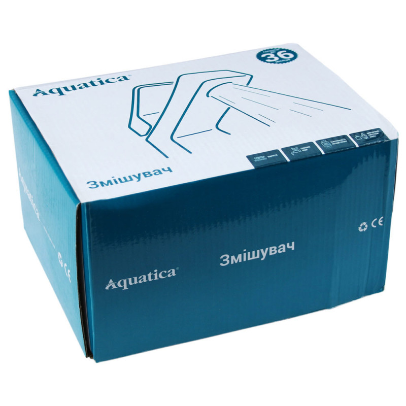 AQUATICA Змішувач HL Ø35 для ванни гусак прямий 150мм дивертор внесений картріджний HL-3C130C (9734210)