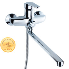 AQUATICA Змішувач HM Ø40 для ванни гусак прямий 350мм дивертор вбудований картріджний HM-2C231C (9736220)