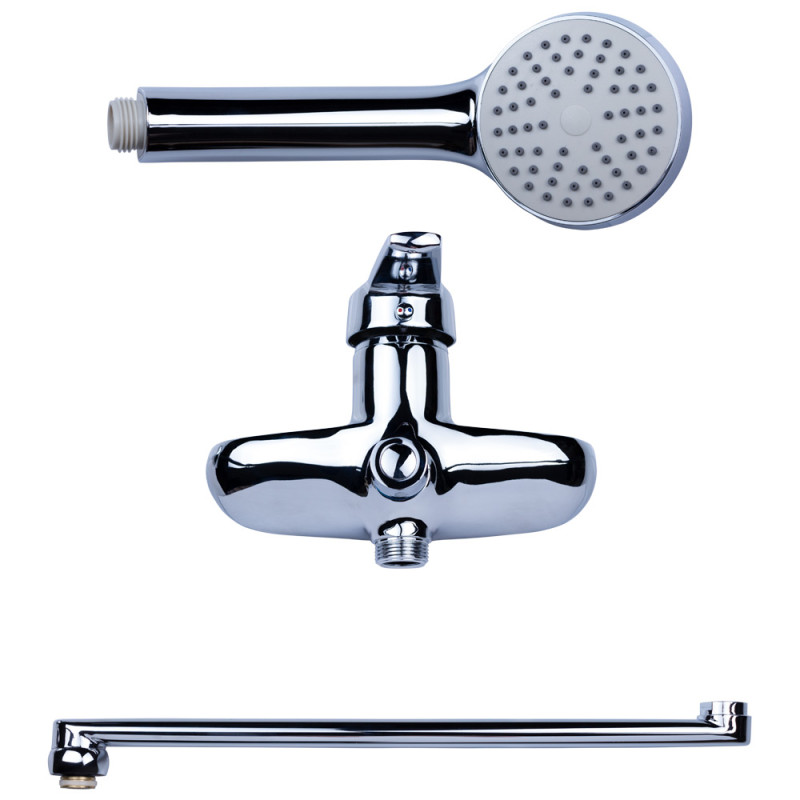 AQUATICA Змішувач HM Ø40 для ванни гусак прямий 350мм дивертор вбудований картріджний HM-2C231C (9736220)