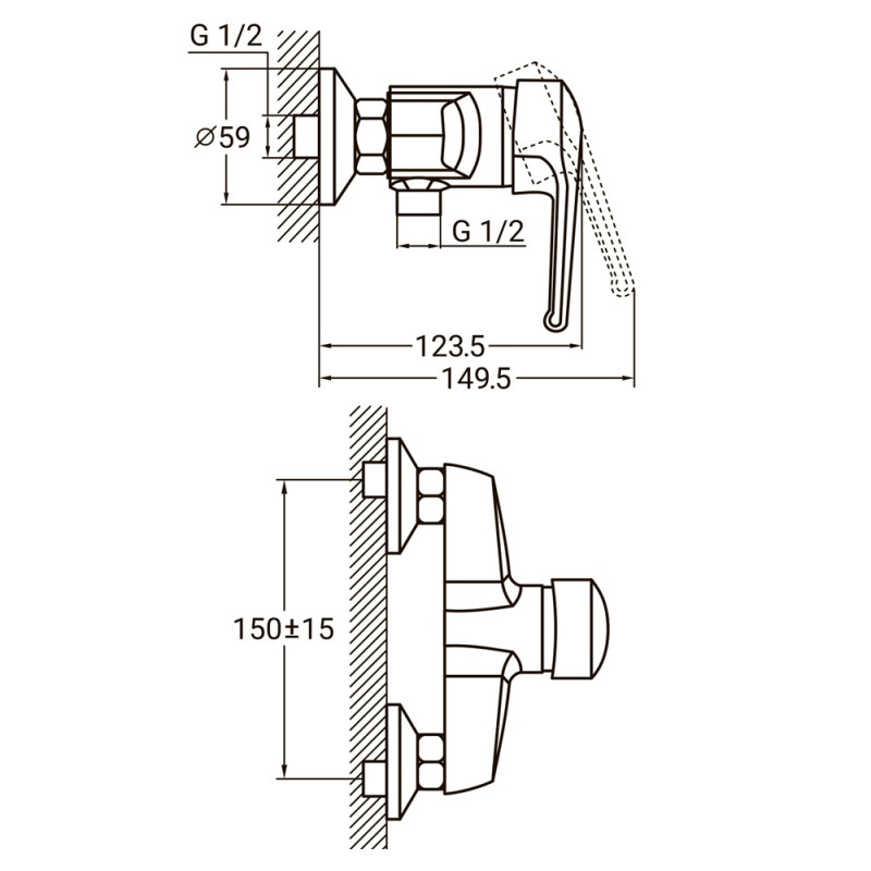 AQUATICA Змішувач HM Ø40 для душа HM-1D131C (9736300)