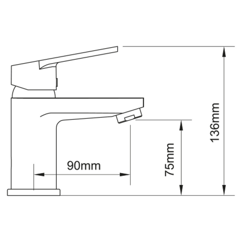 AQUATICA Змішувач s37 Ø35 для раковини литий на шпильці (W) (9737002)