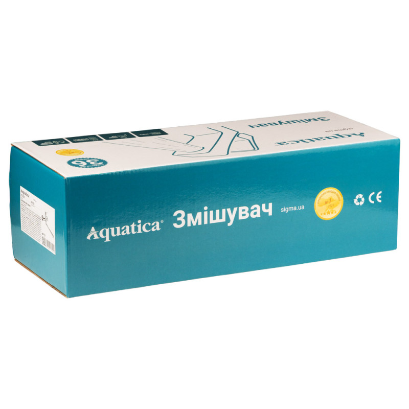 AQUATICA Змішувач s37 Ø35 для ванни ізлив прямий 350мм дивертор вбудований картриджний (9737220)