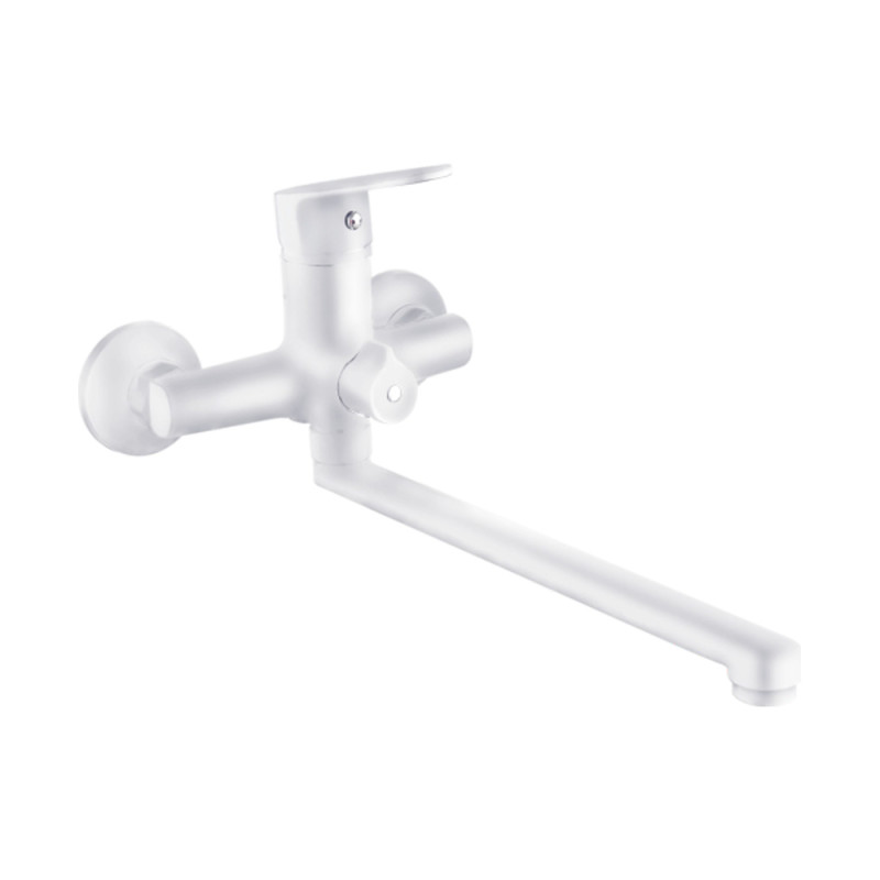 AQUATICA Змішувач s37 Ø35 для ванни излив прямий 350мм дивертор вбудований картриджний (W) (9737222)