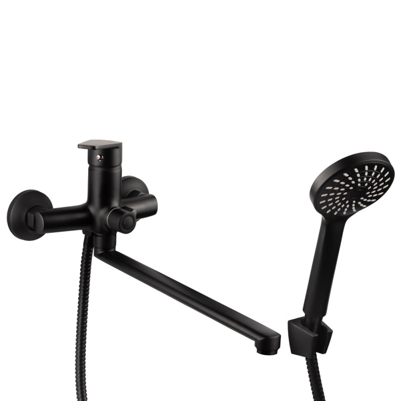 AQUATICA Змішувач s37 Ø35 для ванни излив прямий 350мм дивертор вбудований картриджний (B) (9737225)