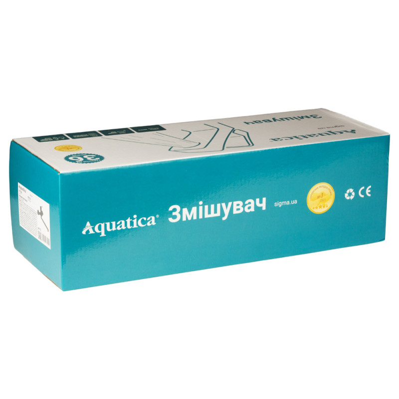 AQUATICA Змішувач s37 Ø35 для ванни излив прямий 350мм дивертор вбудований картриджний (B) (9737225)