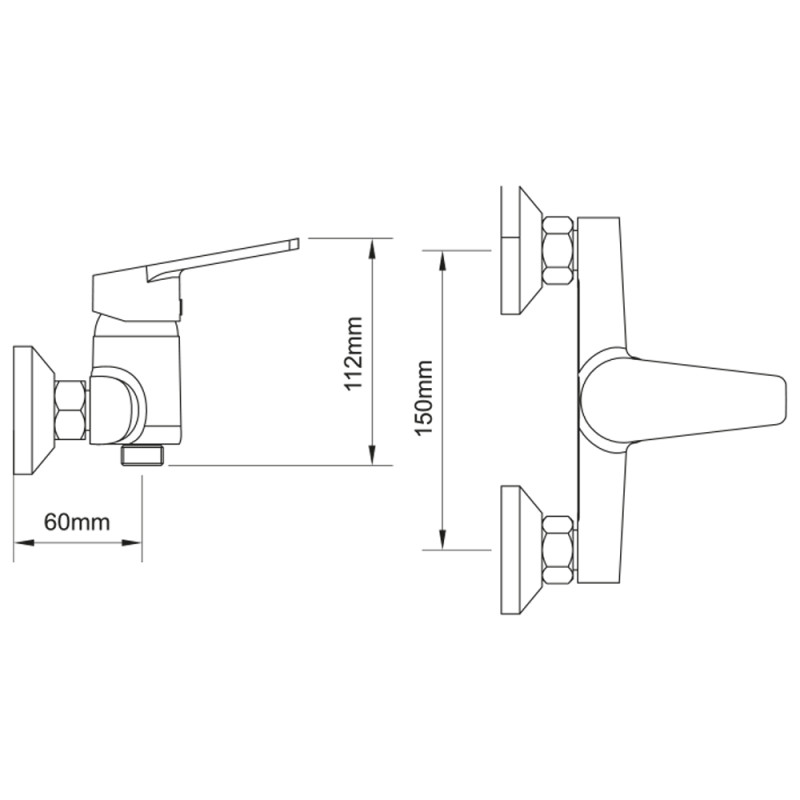 AQUATICA Змішувач s37 Ø35 для душу (9737300)