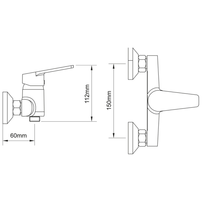 AQUATICA Змішувач s37 Ø35 для душу (B) (9737305)