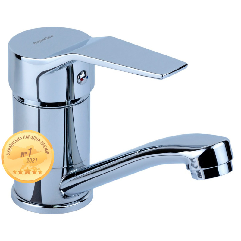 AQUATICA Змішувач MJ Ø40 для кухні гусак прямий 150мм на гайці MJ-1B135C (9744100)