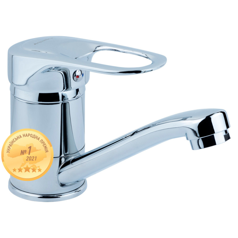 AQUATICA Змішувач MJ Ø40 для кухні гусак прямий 150мм на шпильці MJ-2B129C (9744120)