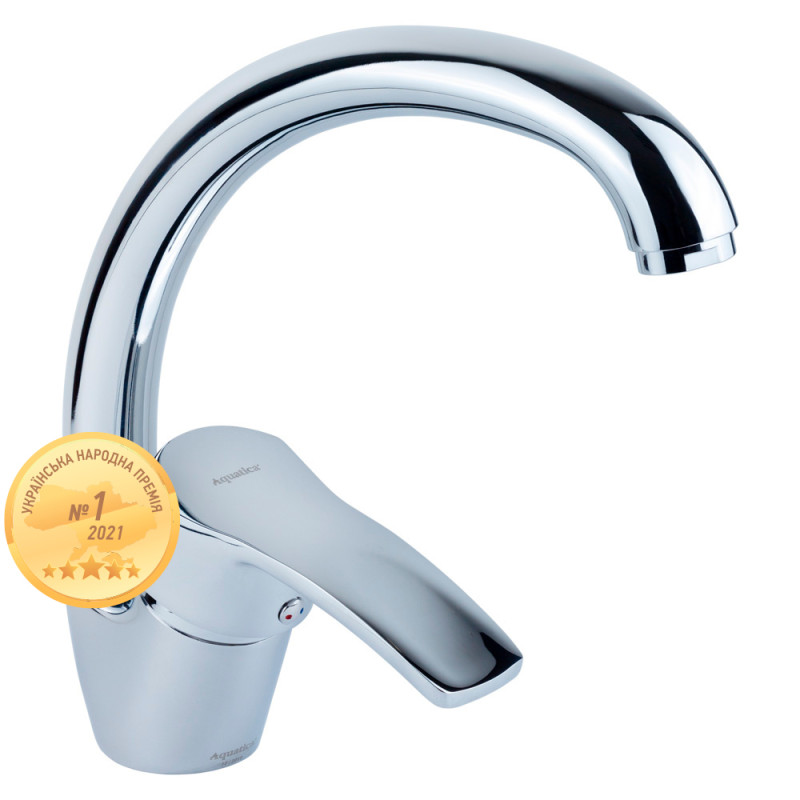 AQUATICA Змішувач ML Ø40 для кухні гусак вухо на гайці ML-4B141C (9746110)