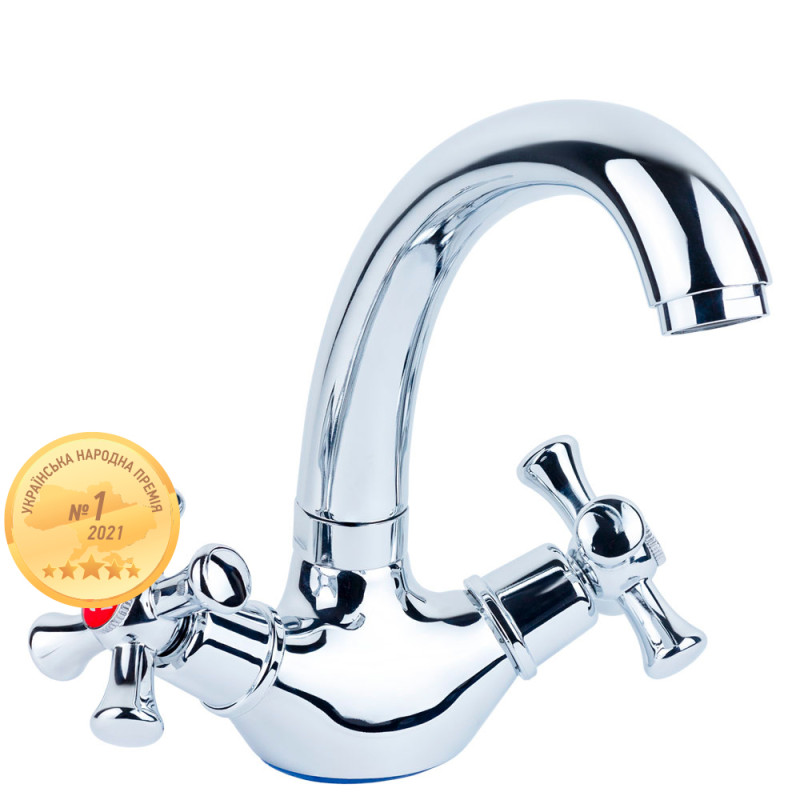 AQUATICA Змішувач PL 1/2 "для кухні гусак короткий вухо на гайці PL-4B355C (9777100)