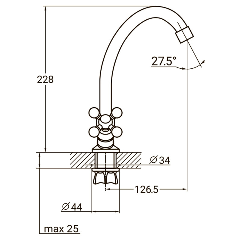 AQUATICA Змішувач QM 1/2" для кухні економ на гайці QM-1B159C (9783100) (2 шт)