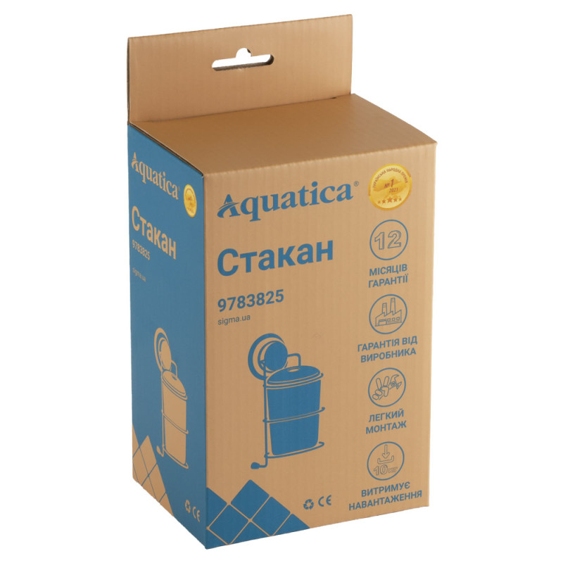 AQUATICA Склянка на вакуумній присосці s38 73×100×163мм (9783825)
