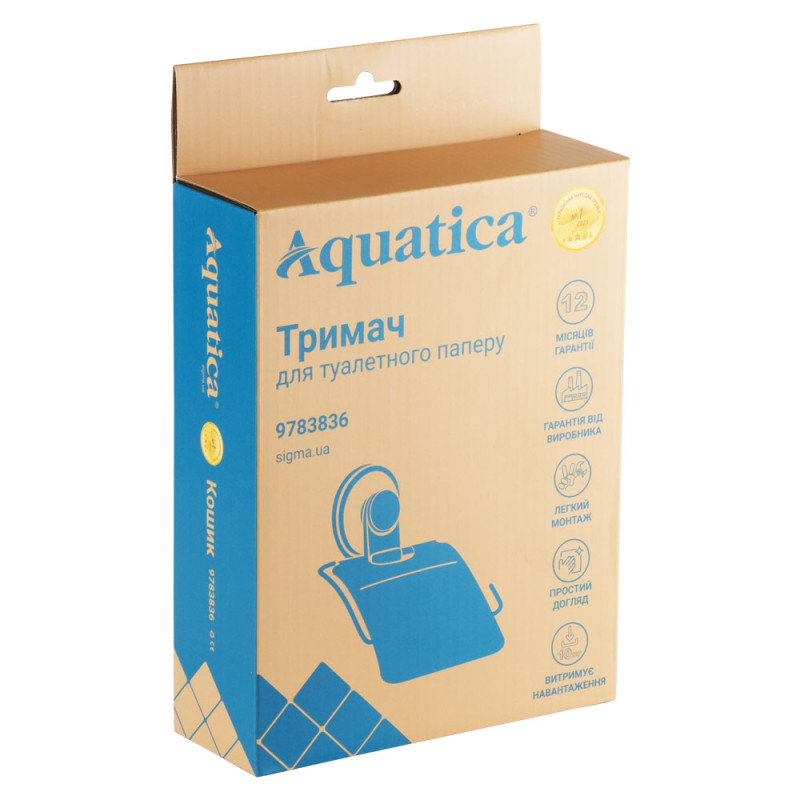 AQUATICA Тримач для туалетного паперу на вакуумній присосці s38 129×102×168мм (9783836)
