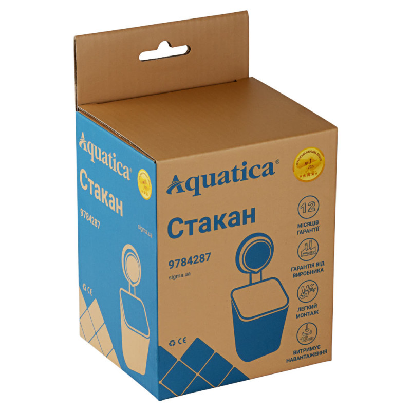 AQUATICA Склянка на вакуумній присосці s42 94×92×195мм (9784287)