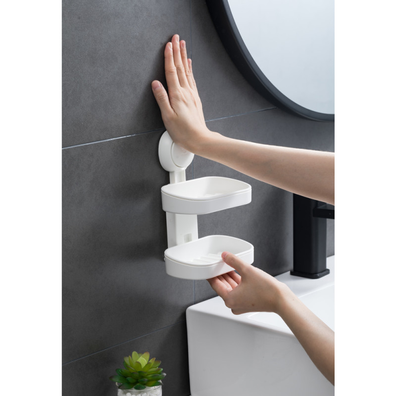 AQUATICA Мильниця на вакуумній присосці подвійна s42 142×111×201мм (9784290)