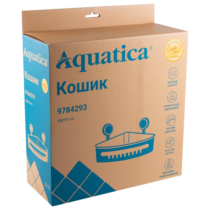 AQUATICA Кошик на вакуумних присосках кутовий s42 255×255×105мм (9784293)