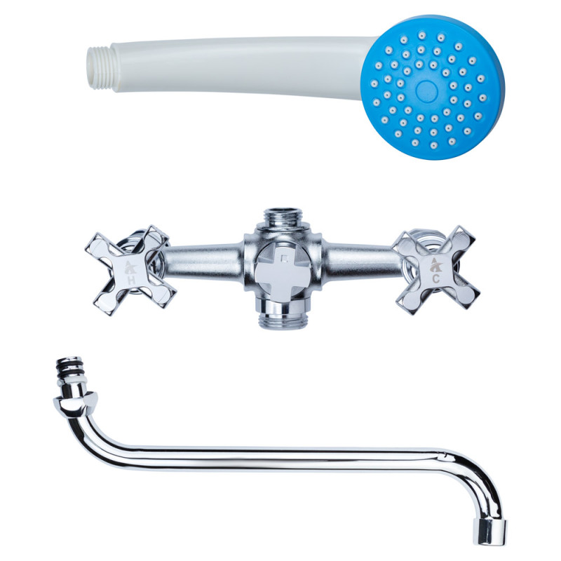 AQUATICA Змішувач QN ½" для ванни гусак вигнутий дивертор вбудований кульовий QN-2C458C (9786200)