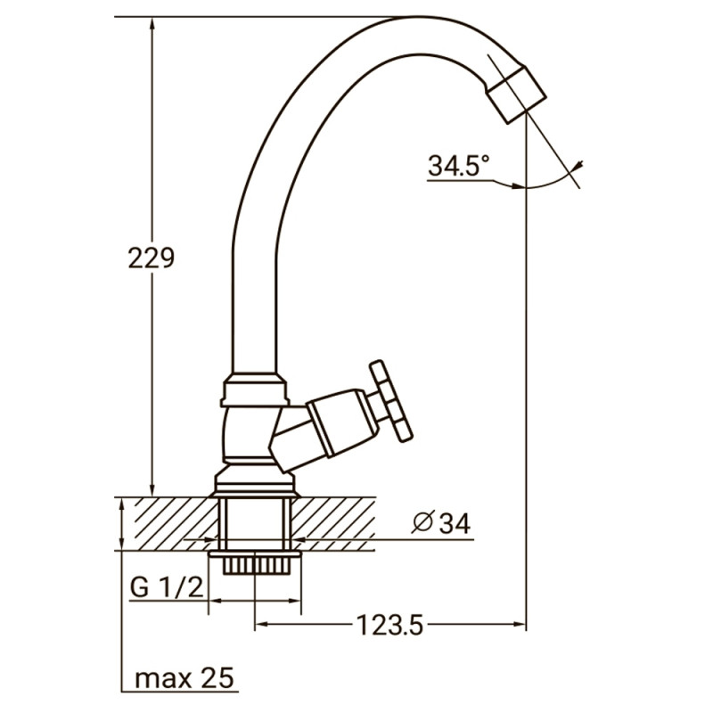AQUATICA Змішувач QN 1/2" монокран на гайці QN-1G158C (9786600) (2 шт)