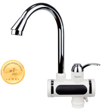 Aquatica Кран-водонагрівач проточний JZ 3.0кВт 0.4-5бар для кухні гусак вухо на гайці AQUATICA JZ-6B141W (9793103)