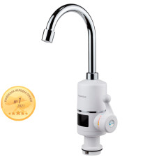 Aquatica Кран-водонагрівач проточний NZ 3.0кВт 0.4-5бар для кухні гусак вухо на гайці з дисплеєм AQUATICA NZ-6B142W (9797113)