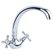 TAU Смеситель s70 ½" для кухни гусак ухо на гайке VD-4B461C (9870110)